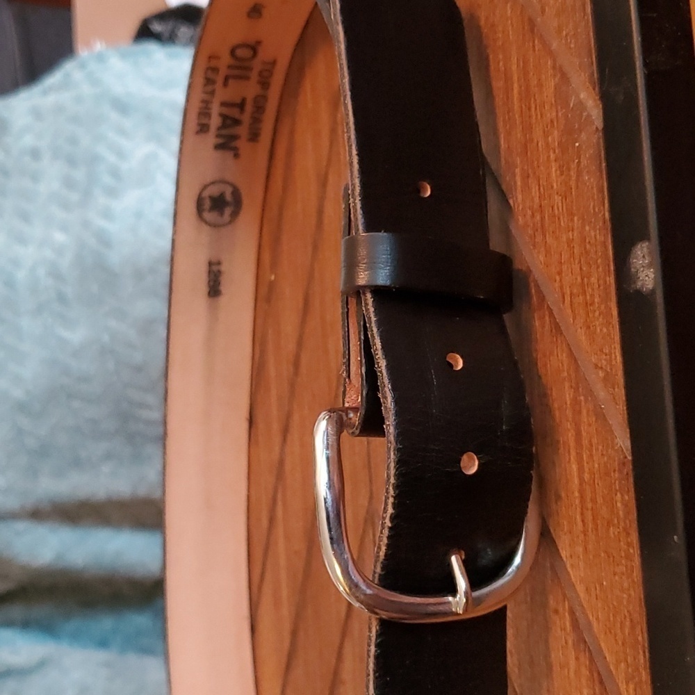 Men's Black leather Belt - Picture 4 of 4